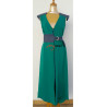 Robe chemisier fluide vert et jean