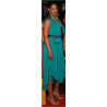 Robe chemisier fluide vert et jean