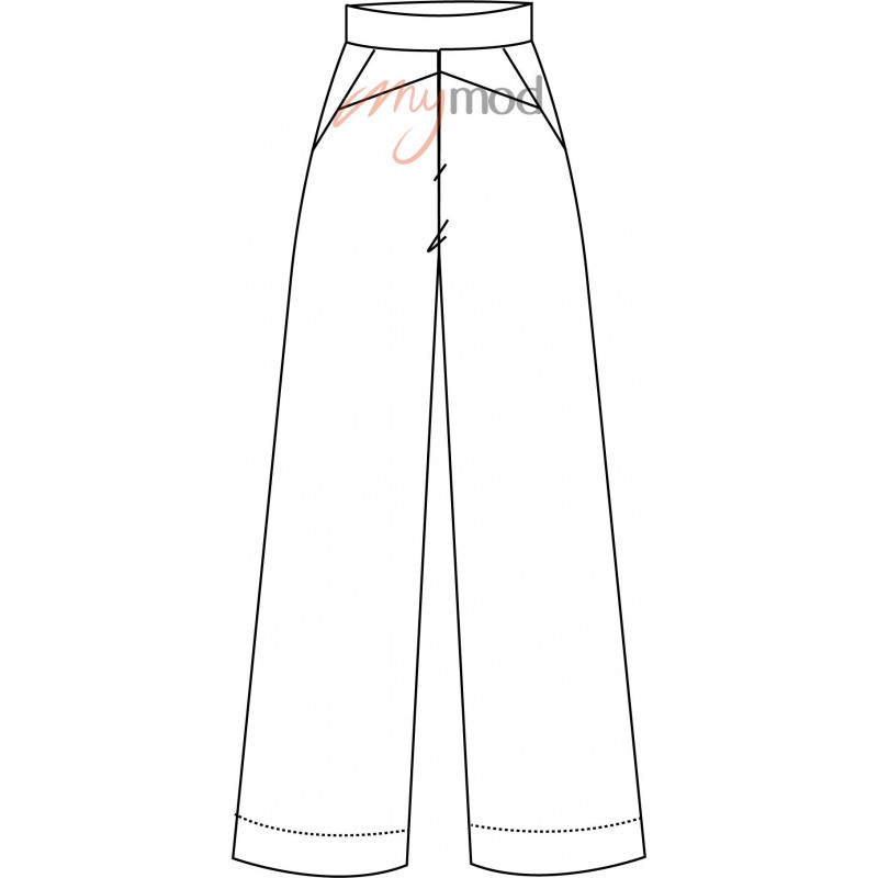 Modèle personnalisé - Pantalon fluide en coupe droite Modèle personnalisé - Pantalon fluide en coupe droite