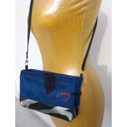 Petit Sac rectangle bleu et simili cuir
