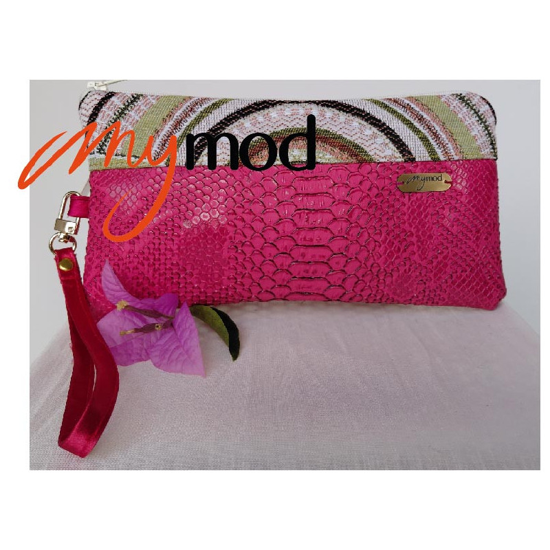 Petite pochette simili cuir rose