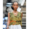 Croc top boutonné jaune imprimé zebre