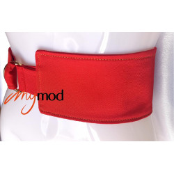Ceinture asymetrique rectangulaire rouge