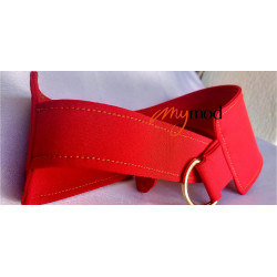 Ceinture asymetrique rectangulaire rouge