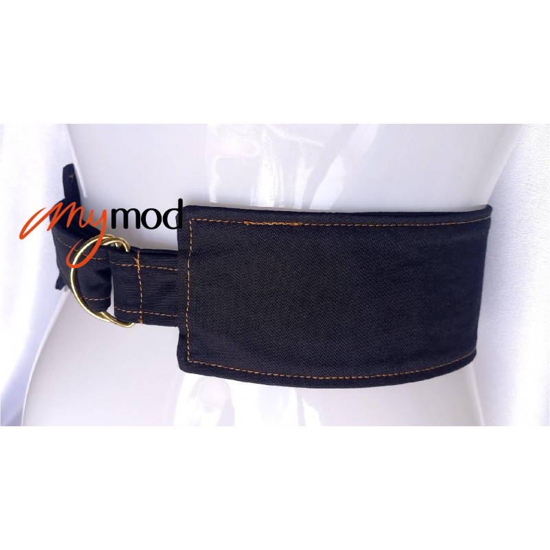 Ceinture large asymétrique rectangulaire noir Ceinture large asymétrique rectangulaire noir