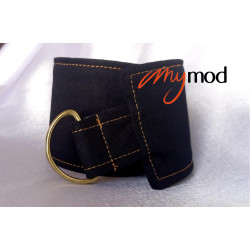 Ceinture large asymétrique rectangulaire noir
