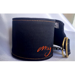 Ceinture large asymétrique rectangulaire noir