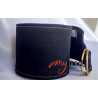 Ceinture large asymétrique rectangulaire noir