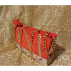 Sac de soirée doré rouge