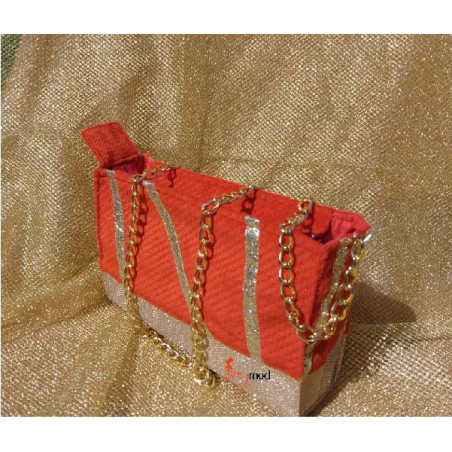 Sac de soirée doré rouge