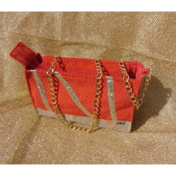 Sac de soirée doré rouge