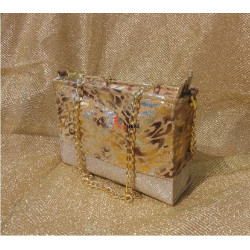 Sac de soirée doré pailleté