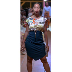 Robe courte droite bleu